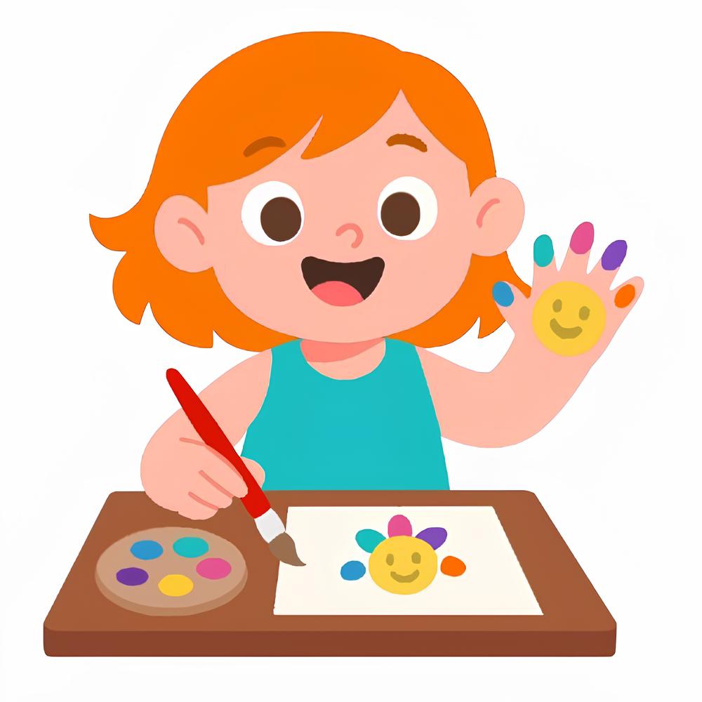 Criança pintando